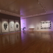 Eugenio Dittborn, Stories of the face, exhibition view. Courtesy of Museo Nacional de Bellas Artes