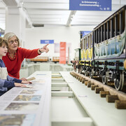 Im bann der bahn. 200 jahre eisenbahn, ausstellungsansicht. Mit freundlicher genehmigung des Technischen Museums Wien