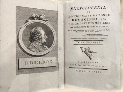 Ejemplar de la «Enciclopedia» de Diderot y D’Alambert publicada a partir de 1775 en Lausanne