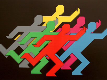 Victor Vasarely, Runner, 1990, serigraph