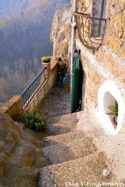 Calcata stands on a tufaceous rock