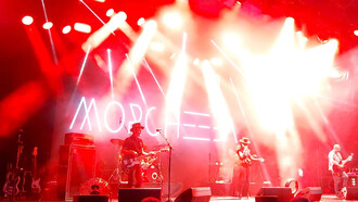 La banda londinense Morcheeba durante su concierto en el parque Enrique Tierno Galván de Madrid. Foto: Alex Doro
