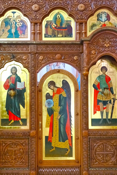 Detalle del iconostasio de la Iglesia Ortodoxa Rusa de la Anunciación, Barcelona, España