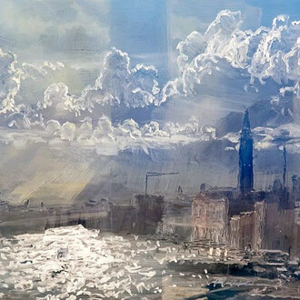 Martin Weinstein, Venice, cloudy afternoons, outside over inside, 2023. Per gentile concessione della Galleria Cross Contemporary Art