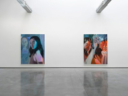 Jenna Gribbon, Like looking in a mirror, exhibition view. Courtesy of David Kordansky Gallery