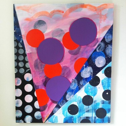 Blaze Lamper, Slice in Space, 2015, acrylic on canvas, 32 x 26 inches
