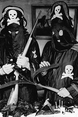 Black Legion robes captured and displayed by police