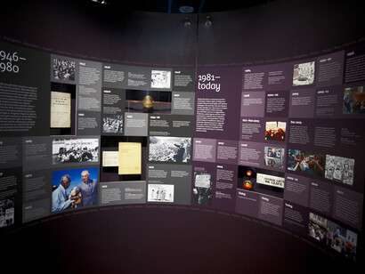 Identity, yours, mine, ours, exhibition view. Courtesy of Immigration Museum
