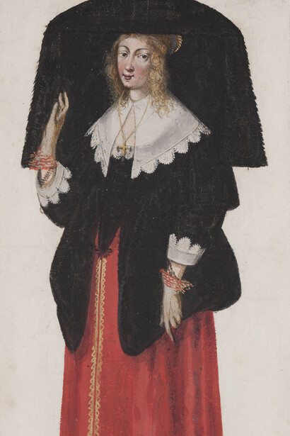 Václav Hollar, Study of a Woman´s Costume, Ca. 1635, National Gallery Prague