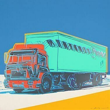 Andy Warhol,
Truck,
Blatt 2 aus der gleichnamigen Serie von vier,
Farbgraphiken 1985,
100 x 100 cm