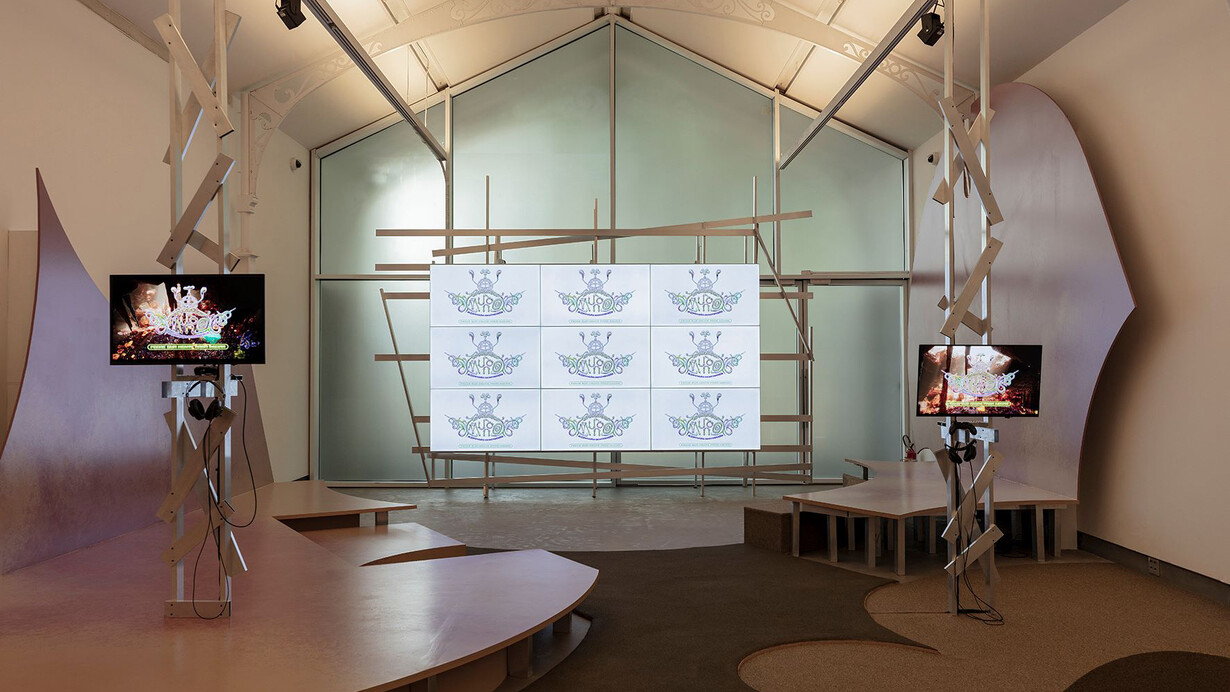 Gabriel Massan, Tercer mundo, la dimensión descubierta, vista de la exposición. Cortesía de la Pinacoteca