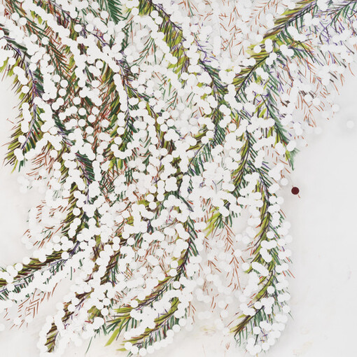 Donald Sultan, Autumn mimosa with anomalies Sept 24 2025 (detail), 2025. Courtesy of McClain Gallery 