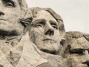The images of the American founding fathers at Mount Rushmore, North Datoka, USA