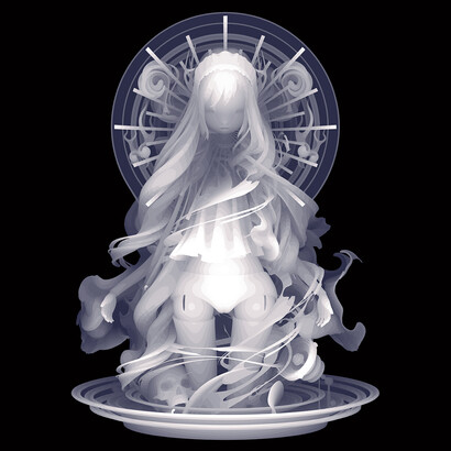 Kazuki Takamatsu, I can do it because I am a doll, 100 x 80.3 cm, acrylic, acrylic gouache, medium, gesso, giclee on tarpaulin, dorothycircusgallery