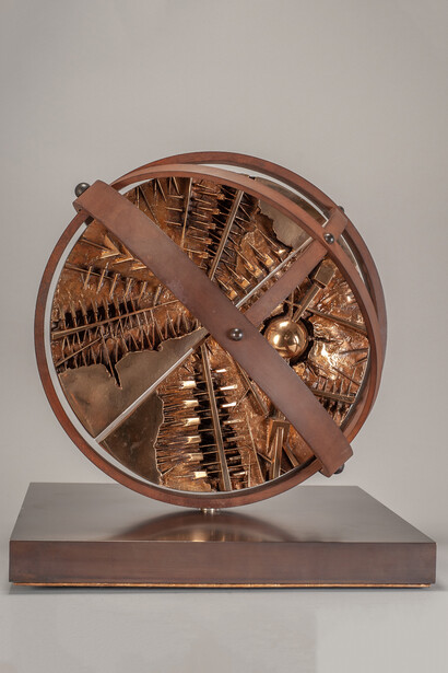 Arnaldo Pomodoro, Giroscopio, studio (Gyroscope, study). Courtesy of Bowman Sculpture Gallery 