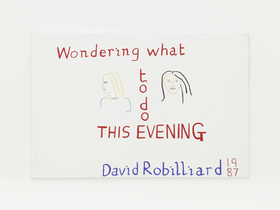 David Robilliard, Wondering What to Do this Evening, 1987, acrylic on canvas. Photograph: Paul Knight. Courtesy collection Chris Hall. © The Estate of David Robilliard. All rights reserved. DACS 2014