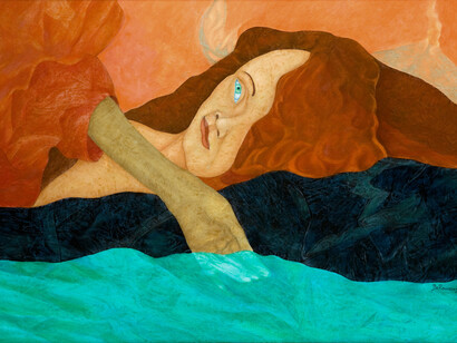 Agostino De Romanis. La montagna che vive, 2006, olio su carta, cm. 52,5 x 73
