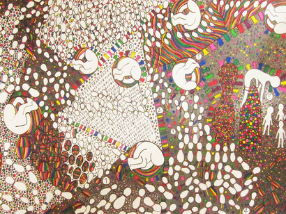 Yuka Chokai, Time Out - Bowling, Ink & Marker on Board, 20.5" x 28.5"