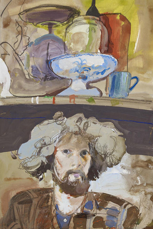 Duncan Shanks, Self Portrait, 1975, gouache on paper, 30 x 46 cm, Photograph: John McKenzie 