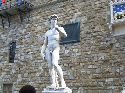La copia del David di Michelangelo in Piazza della Signoria