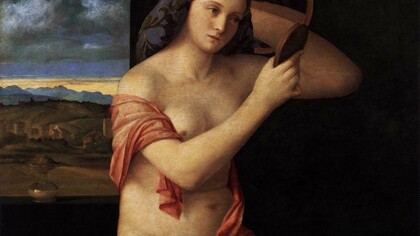 Giovanni Bellini. Giovane donna davanti allo specchio