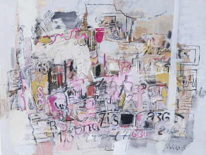 Sarah Grilo, Sin título, n.d., oil on canvas, 25 x 23 in. 64 x 77 cm