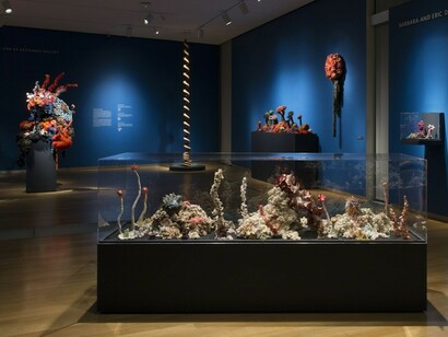 Crochet Coral Reef: Toxic Seas By Margaret and Christine Wertheim and the Institute For Figuring. Courtesy of The Museum of Arts and Design