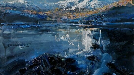 Martin Collins, Snowdon from Llynnau Mymbyr, oil on canvas