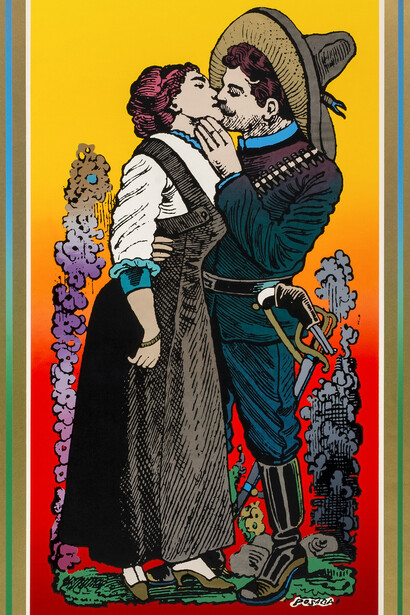 Luis C. González, José Guadalupe Posada's La despedida del revolucionario, 1987, screenprint on paper, Smithsonian
American Art Museum, Museum purchase through the Patricia Tobacco Forrester Endowment, 2020.47.4. Courtesy of H’Art Museum © 1987, Luis C. González