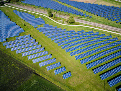 Squared solar panels save space to allow more to fit into one block in Offingen, Germany