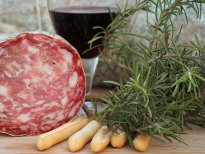 Soppressa and red wine