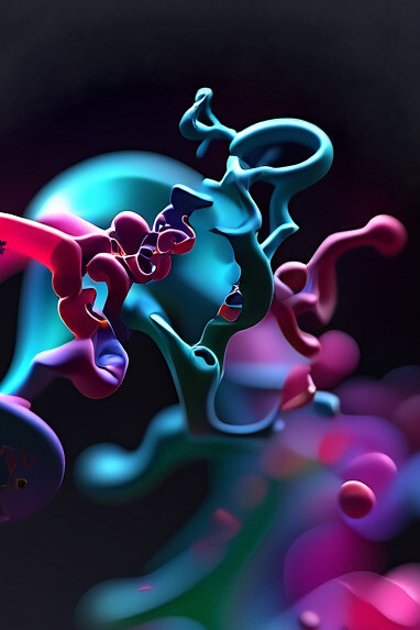 Die vorhergesagte Proteinstruktur mit Aminosäuresequenzen wurde mit dem KI-Tool AlphaFold2 ermittelt. Bild: 3D-Bild eines Proteins