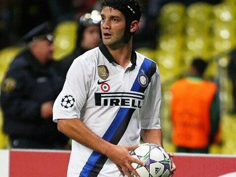 Cristian Chivu durante CSKA Mosca-Inter del 27 Novembre 2011