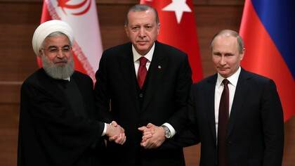 Los presidentes de Irán, Turquía y Rusia sellando una nueva alianza geoestratégica
