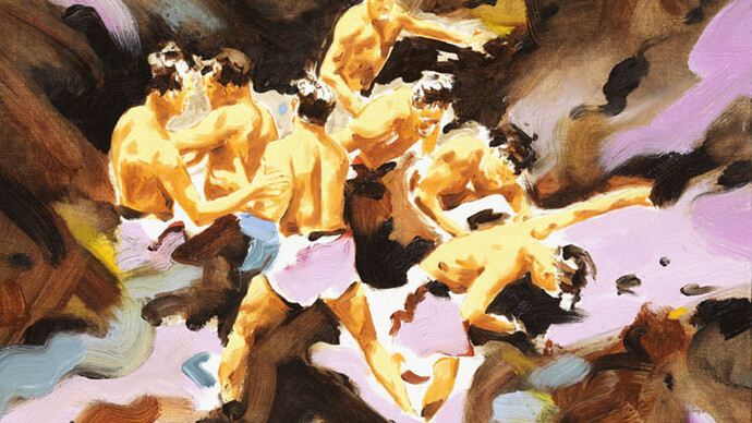 Norbert Bisky, Magma, 2014, oil on paper, 25,9 x 32,5 cm ( x in.), © Bernd Borchardt/VG Bild-Kunst, Bonn. Courtesy Galerie Daniel Templon