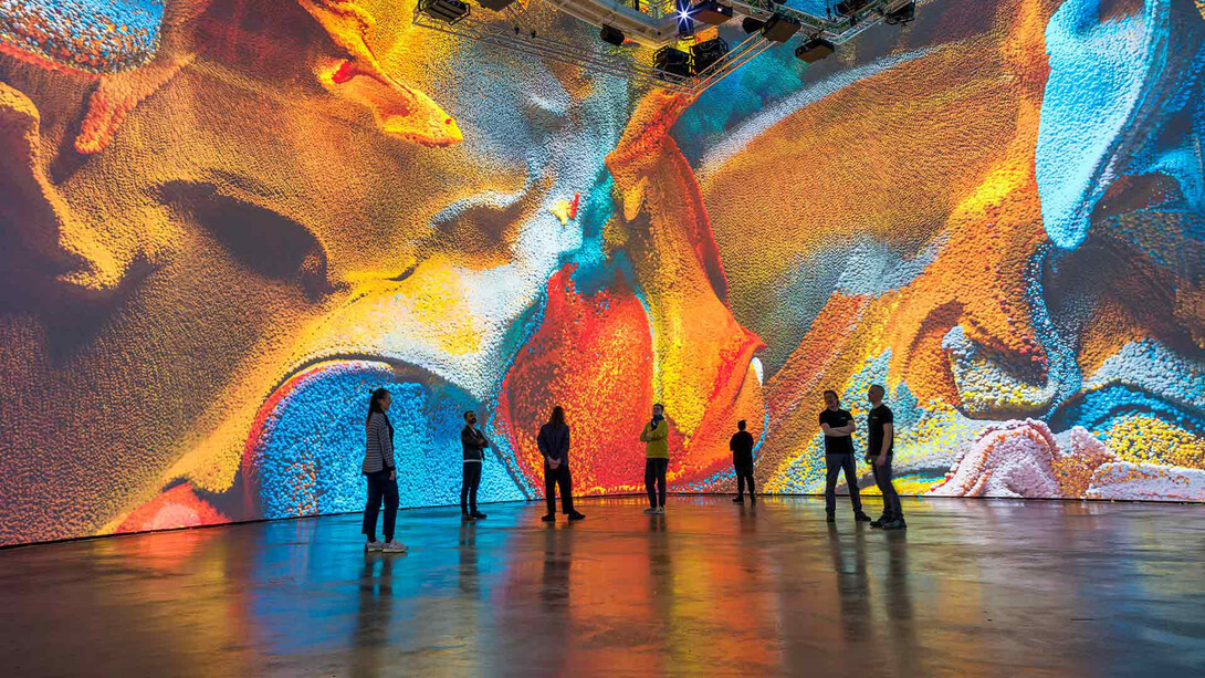 Refik Anadol, In situ, vista de exhibición. Cortesía de Guggenheim Bilbao 
