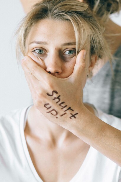 Woman forcefully grabbed and told to shut up