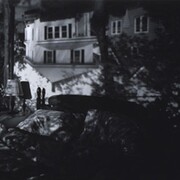 Camera Obscura Image of Houses Across the Street in Our Bedroom, Abelardo Morell, 1991, gelatin silver print, 20 x 24 inches, American, born Cuba, born 1948. Purchase with funds provided by the Memorial Art Fund.