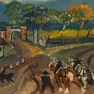 © Antonio Ligabue, Ritorno dai campi, 1960. Cortesía del Museo Histórico de la Infantería