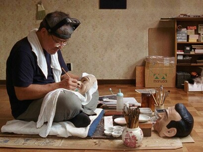 Simon Starling. Film still, Project for a Masquerade (Hiroshima), 2010-11. Rennie Collection, Vancouver. Mask maker: Yasuo Miichi, Osaka.