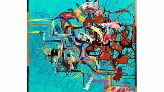 Joanne Greenbaum, "Untitled", 2014, oil, ink and crayon on canvas, 90 x 80 in., 228.6 x 203.2 cm