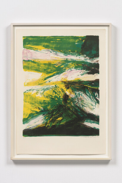 Zao Wou-Ki, Untitled, 1974. Lithograph, edition of 120 + 20 AP + 20 proofs, 29 3/4 x 21 1/8 in. / 75.5 x 53.7 cm. Courtesy of Marlborough Gallery, New York

