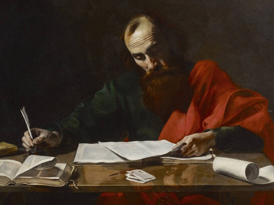 Valentin de Boulogne, San Pablo escribiendo sus epístolas, c. 1620