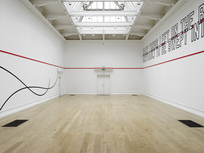 Lawrence Weiner, installation view at the South London Gallery, All in Due Course, 2014, Courtesy of
Lawrence Weiner, ARS, NY and DACS, London 2014, Photo by Andy Keate