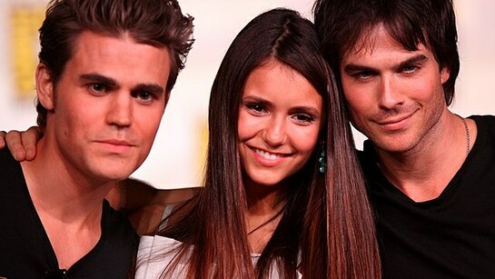 The Vampire Diaries cast: Paul Wesley, Nina Dobrev and Ian Somerhalder at the 2012 comic-con in San Diego, 
California 