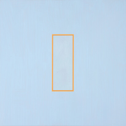 Luke Frost, Pastel Orange Volts, 2014, Acrylic on Alumininum, 21 x 21 inches (53 x 53 cm)