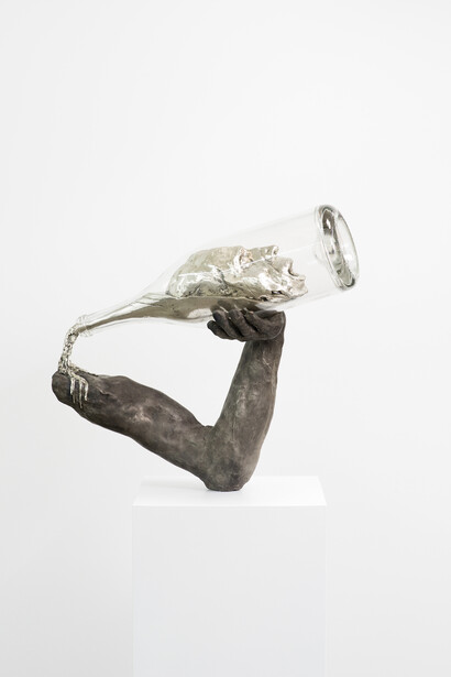 Thomas Lerooy, You Were on My Mind, 2014, Bronze, patine, argent et verre, 57 x 64 x 22 cm © Hugard & Vanoverschelde Photography, Brussels, Courtesy Galerie Nathalie Obadia, Paris/Bruxelles