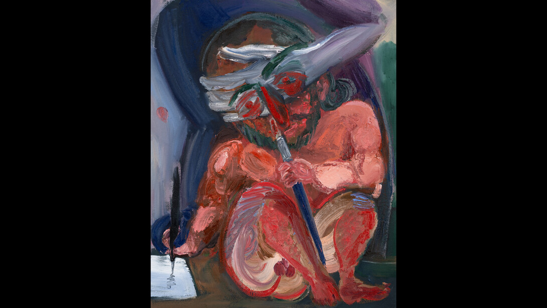 Nazim Ünal Yilmaz, Baby Me, 2022, oil on canvas, 50x40cm. Courtesy the artist and Harkawik, NYC