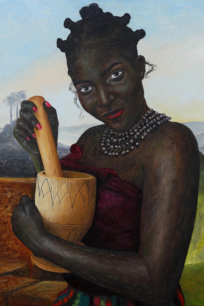 Bwambale Wesely, A portrait of serenity, 2024. Courtesy of Thierry Goldberg Gallery 