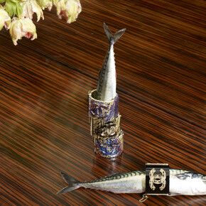 Roe Ethridge, Chanel Bracelets with mackerel, 2013, C Print, 41 5/8 x 55 inches. Courtesy the artist, Anton Kern Gallery, New York and Andrew Kreps Gallery, New York